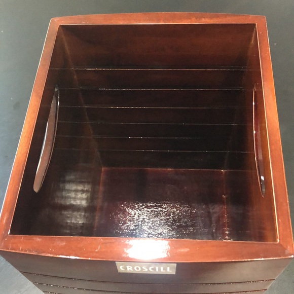 Croscill Bath Sun Valley Wood Trash Bin From Croscill Dark Brown